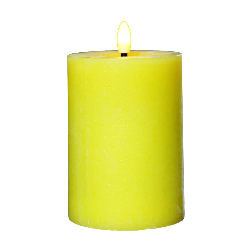 Handgegoten LED-kaars (Geel)
