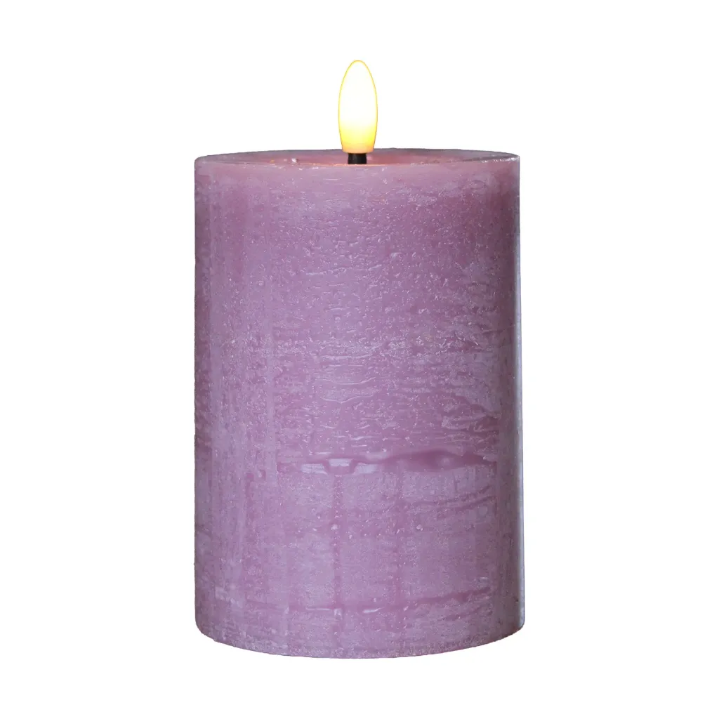 Handgegoten LED-kaars (Aubergine Paars)